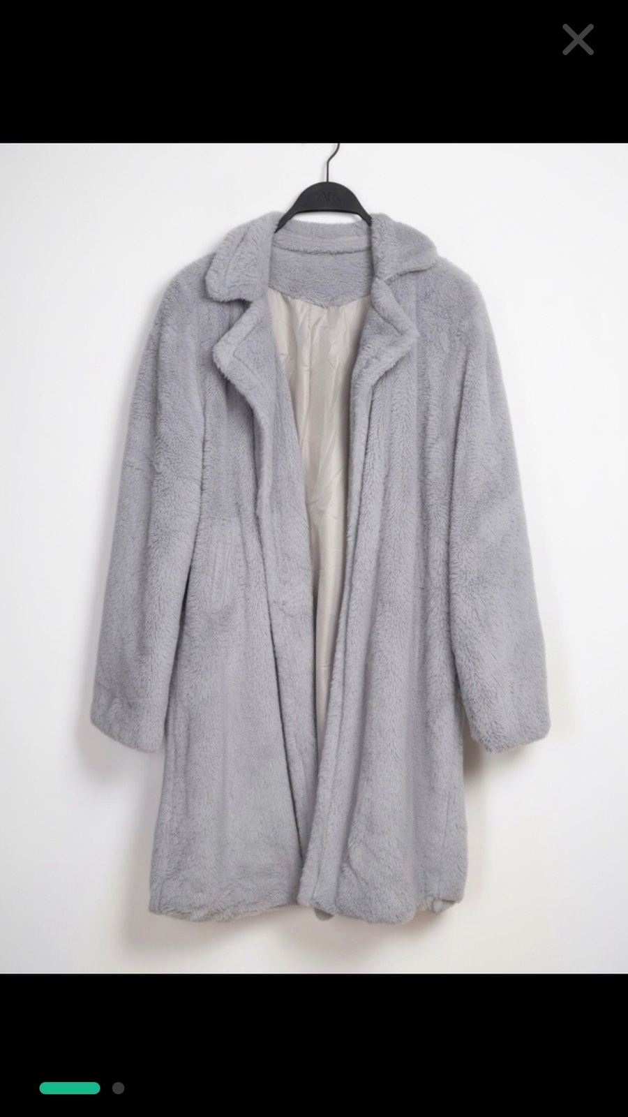 Manteau en fausse fourrure lapin gris oversize  