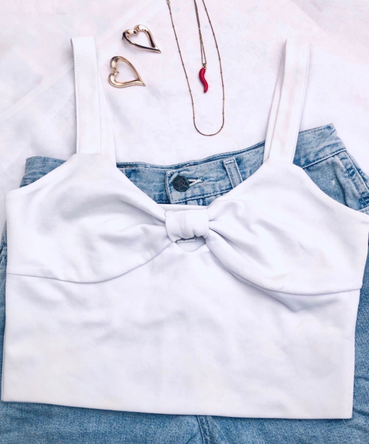 Crop top court Blanc