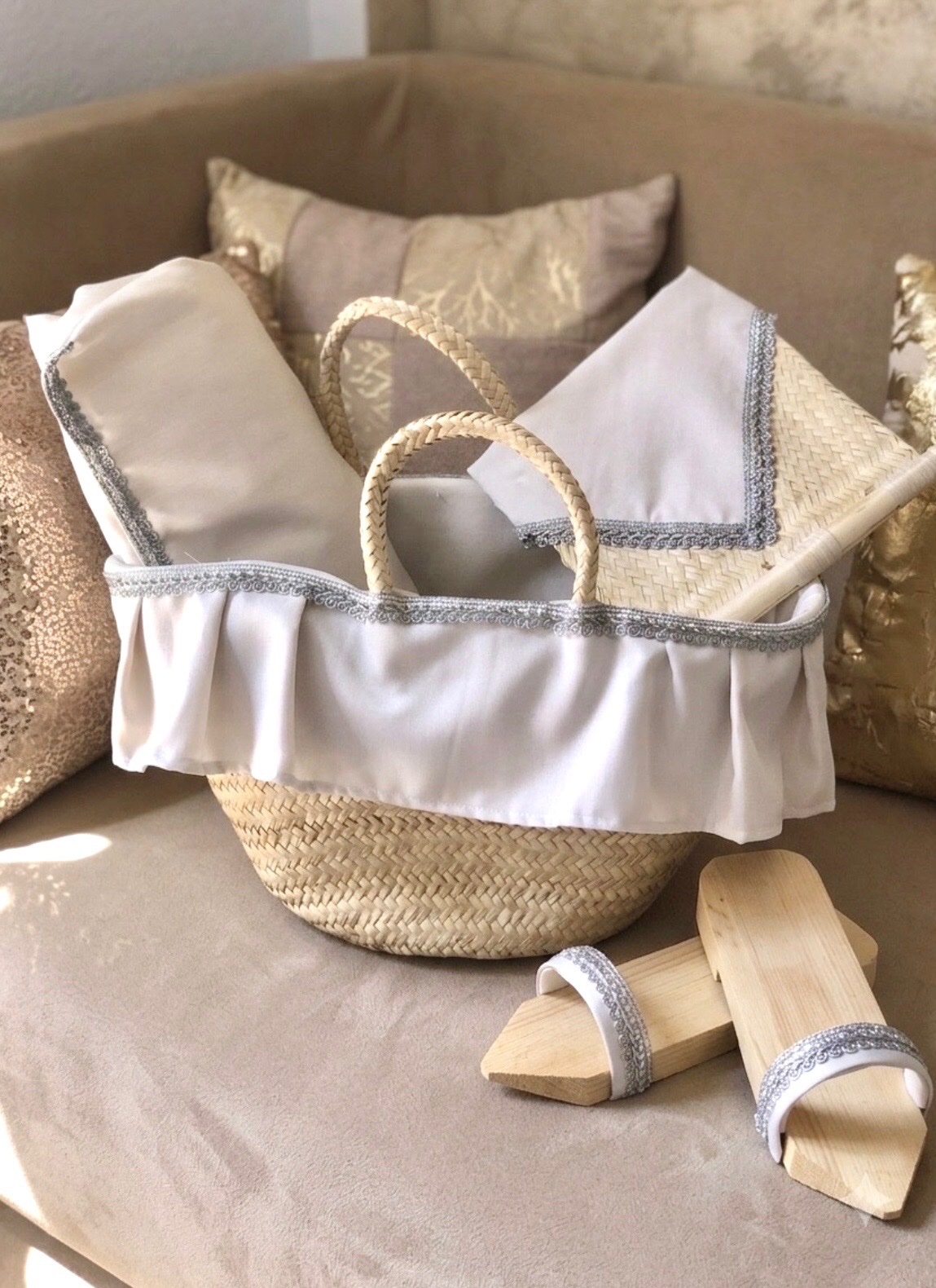 Couffin de Hammam Traditionnel – Blanc Cassé 🤍