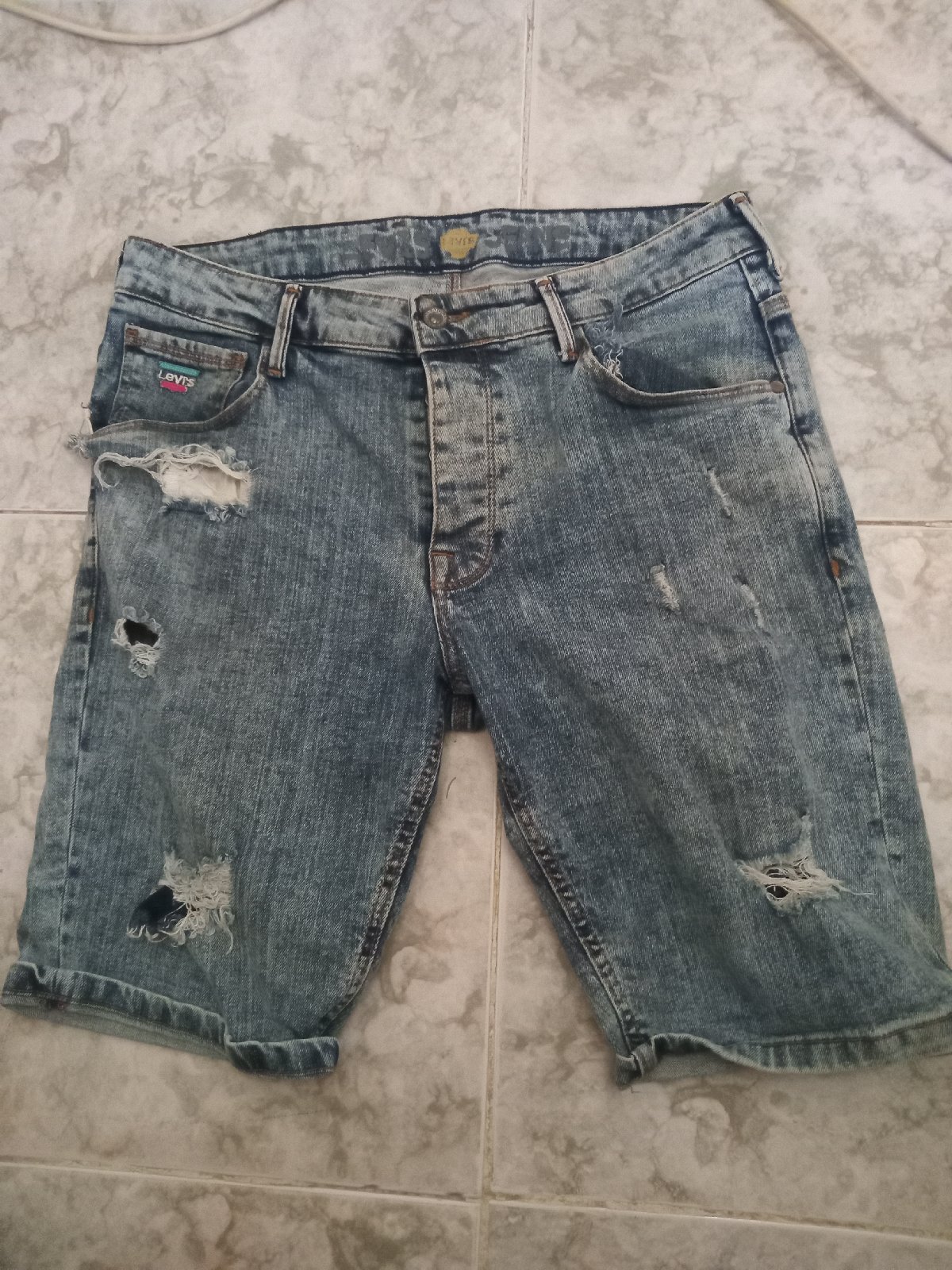 Short jean homme bleu