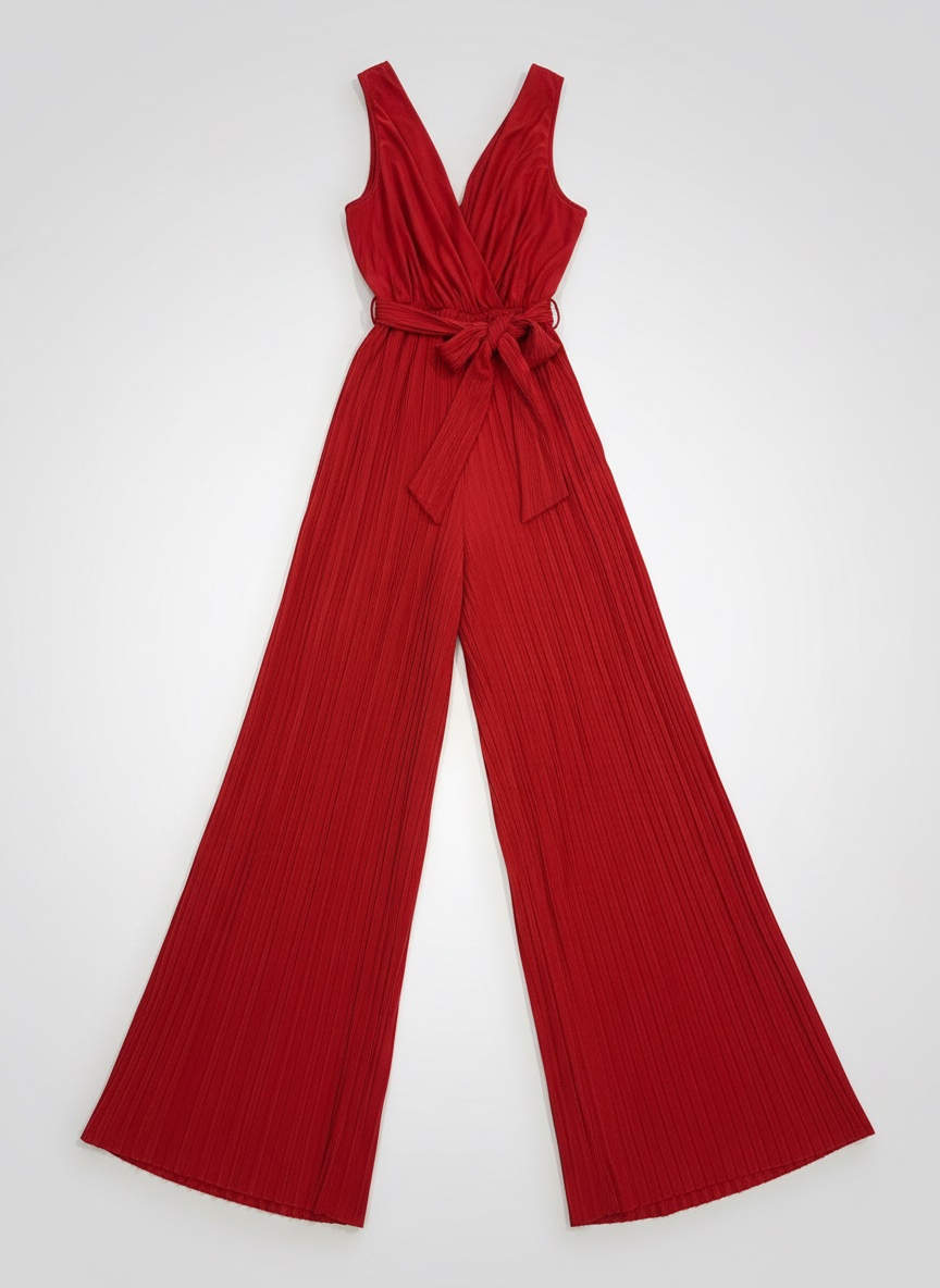 Combinaison plissée rouge