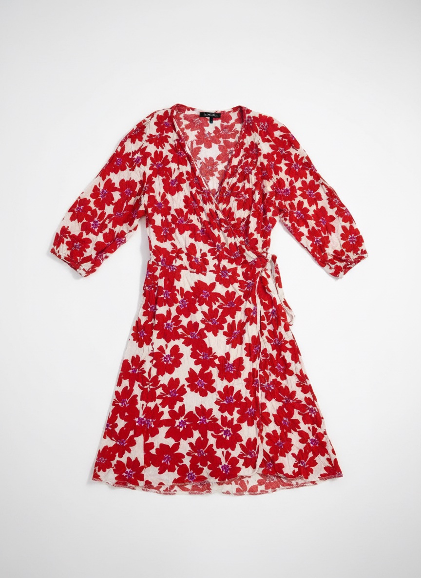 Robe portefeuille fleurie 