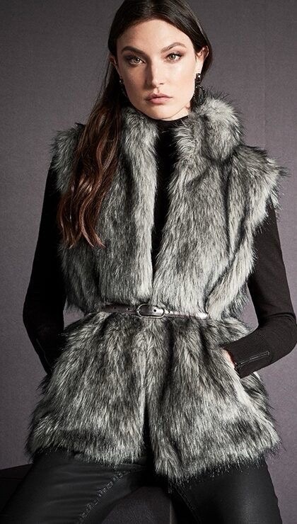 Gilet fourrure sans manche