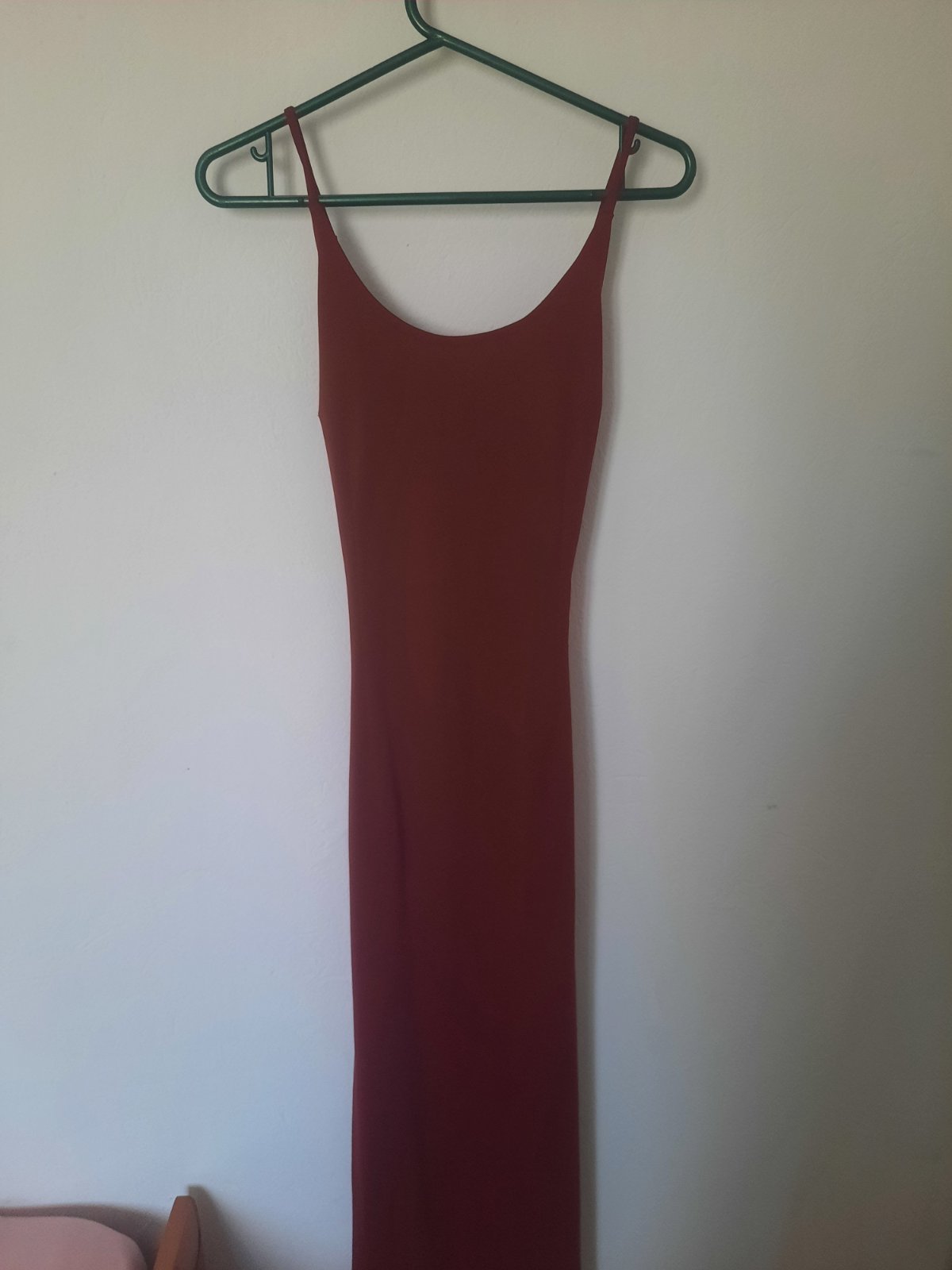Robe longue à bretelles - Rouge bordeaux