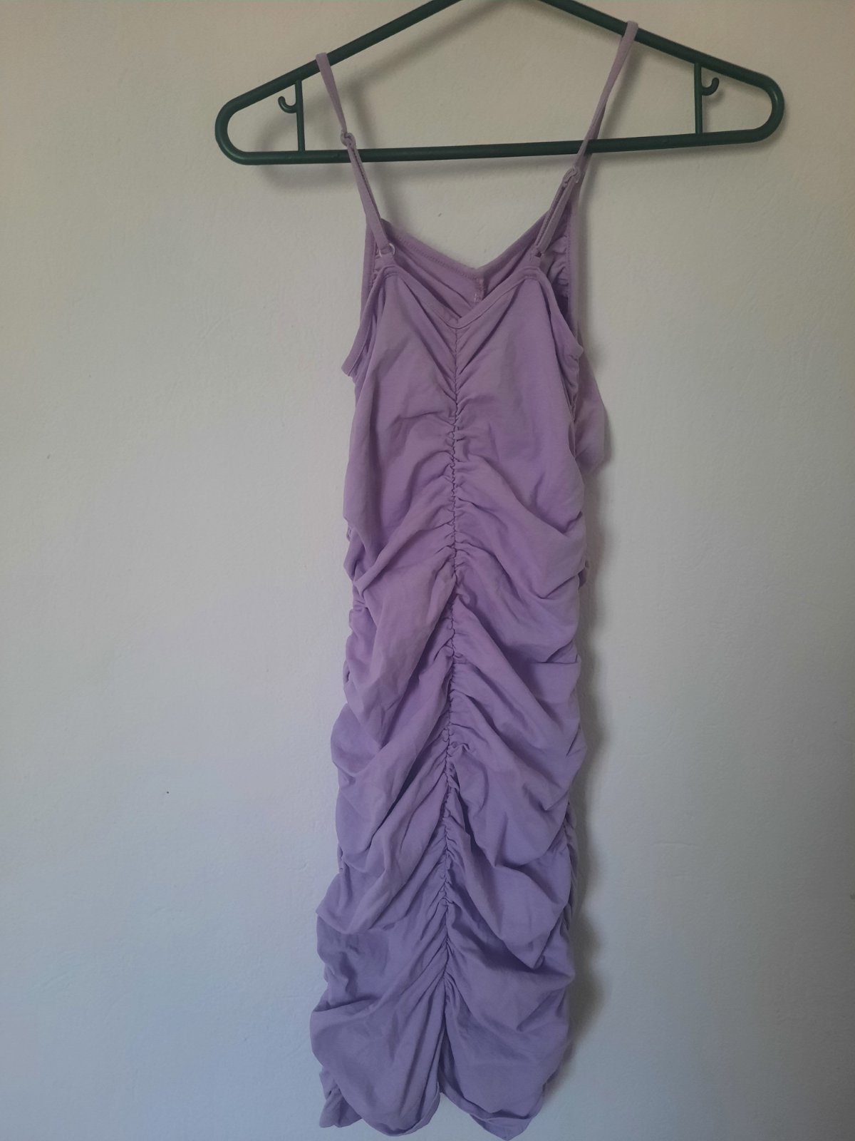 Robe longue satinée à bretelles - Rose poudré
