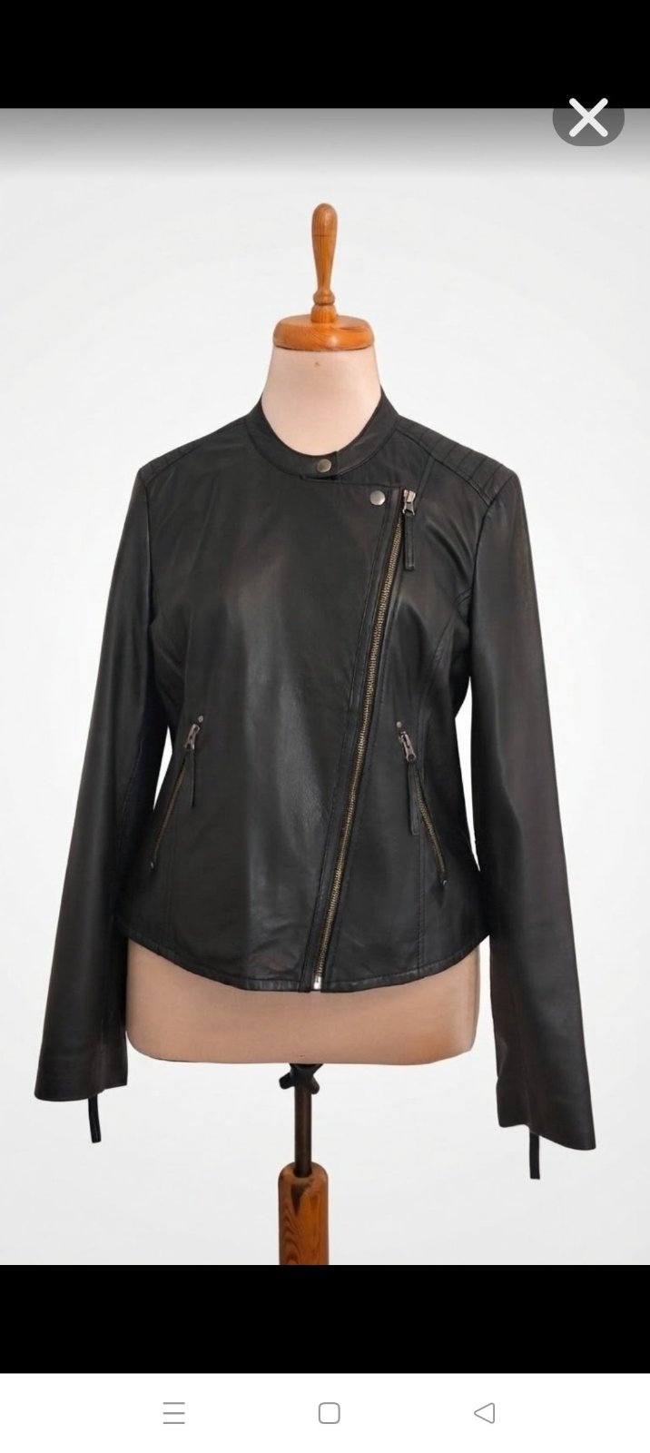 Veste Biker en Cuir d'agneau "mint & berry" – Excellent État