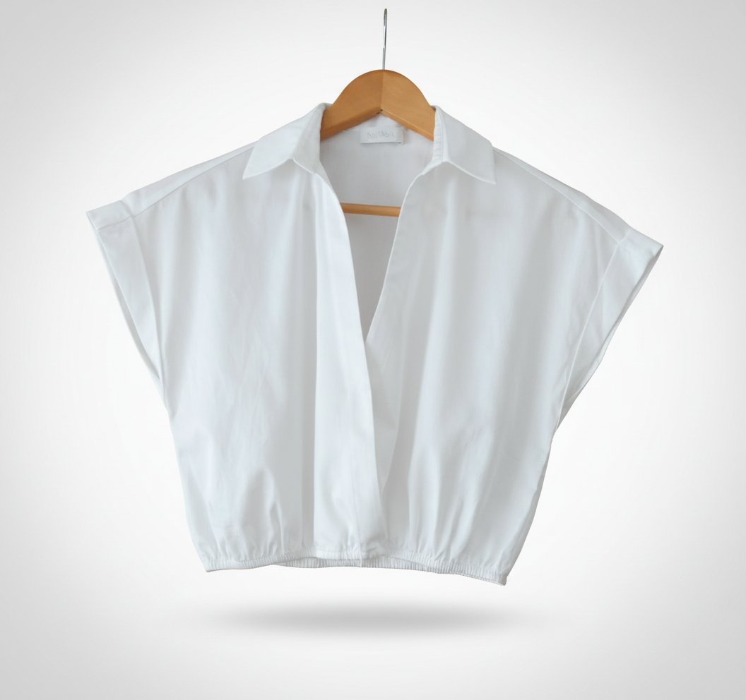 Chemise courte en popeline de coton , taille 34 , Neuve