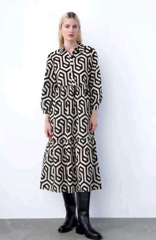 Robe Zara imprimé géométrique , neuve