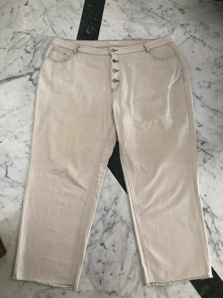Jean beige kiabi wide leg cropped