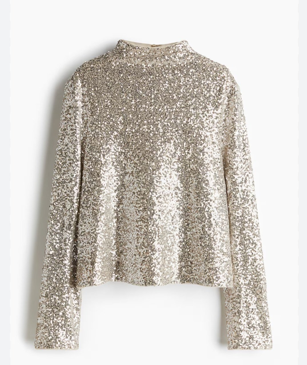Top H&M neuf, en mesh à sequins, beige doré mat