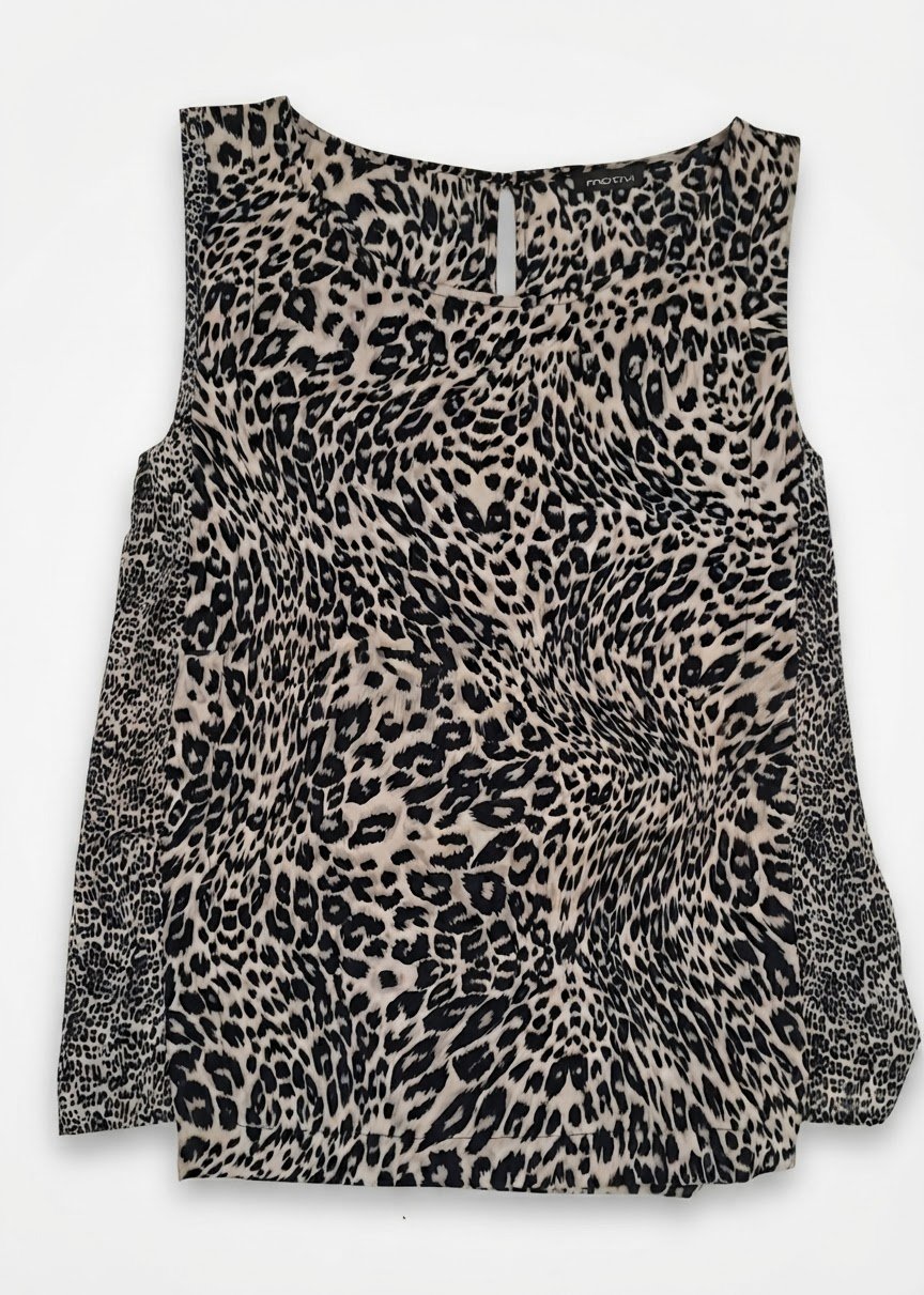 Top motivi 38F,  leopard, sans manches en excellent état 