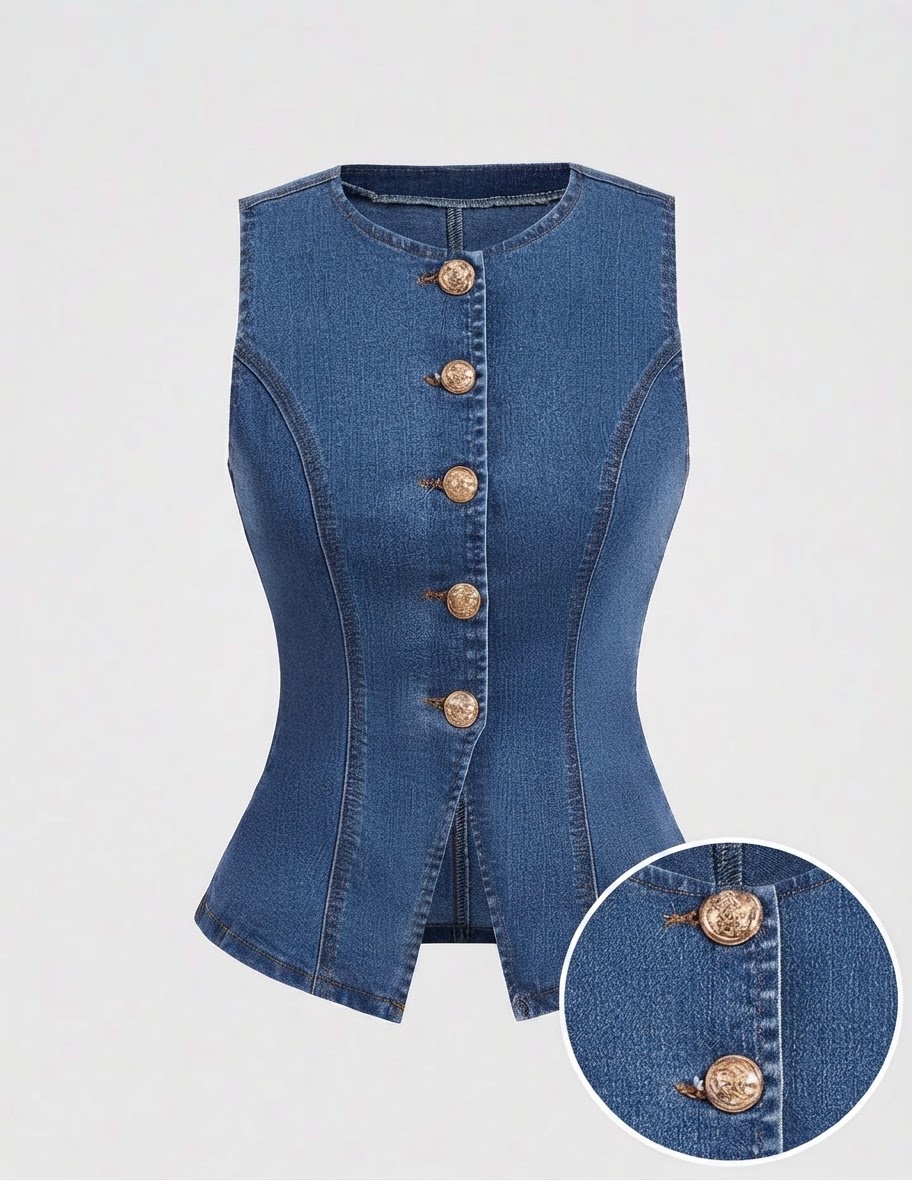 💙✨ Gilet En Jean Sans Manches ✨💙