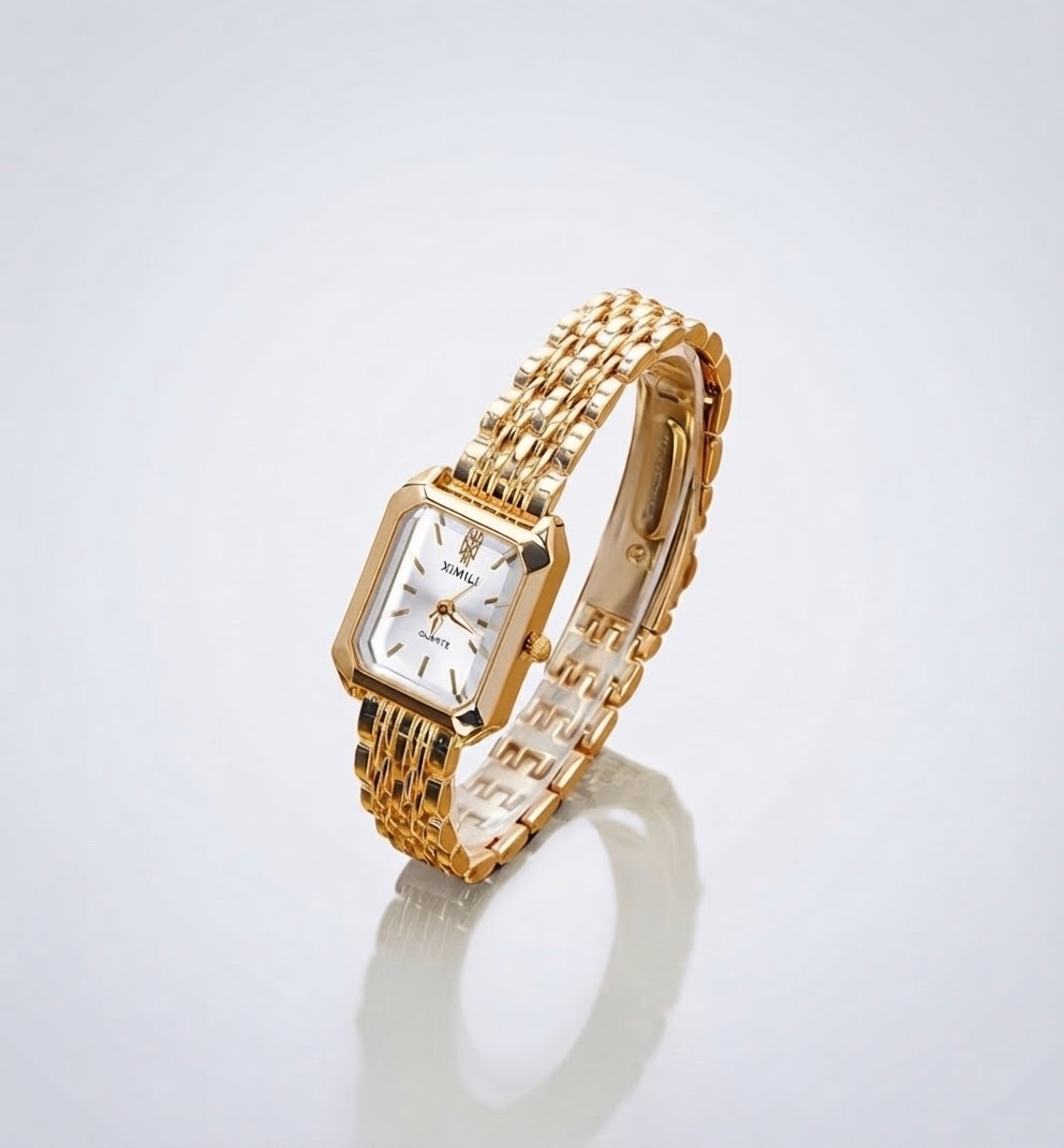 Montre femme dorée en acier inoxydable ✨