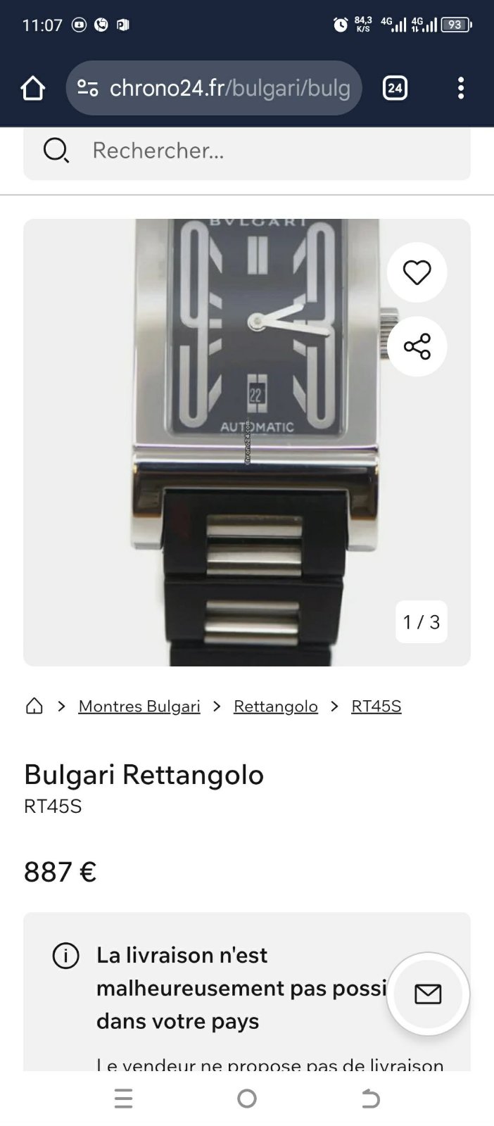 Montre homme Bulgarie rettangolo 