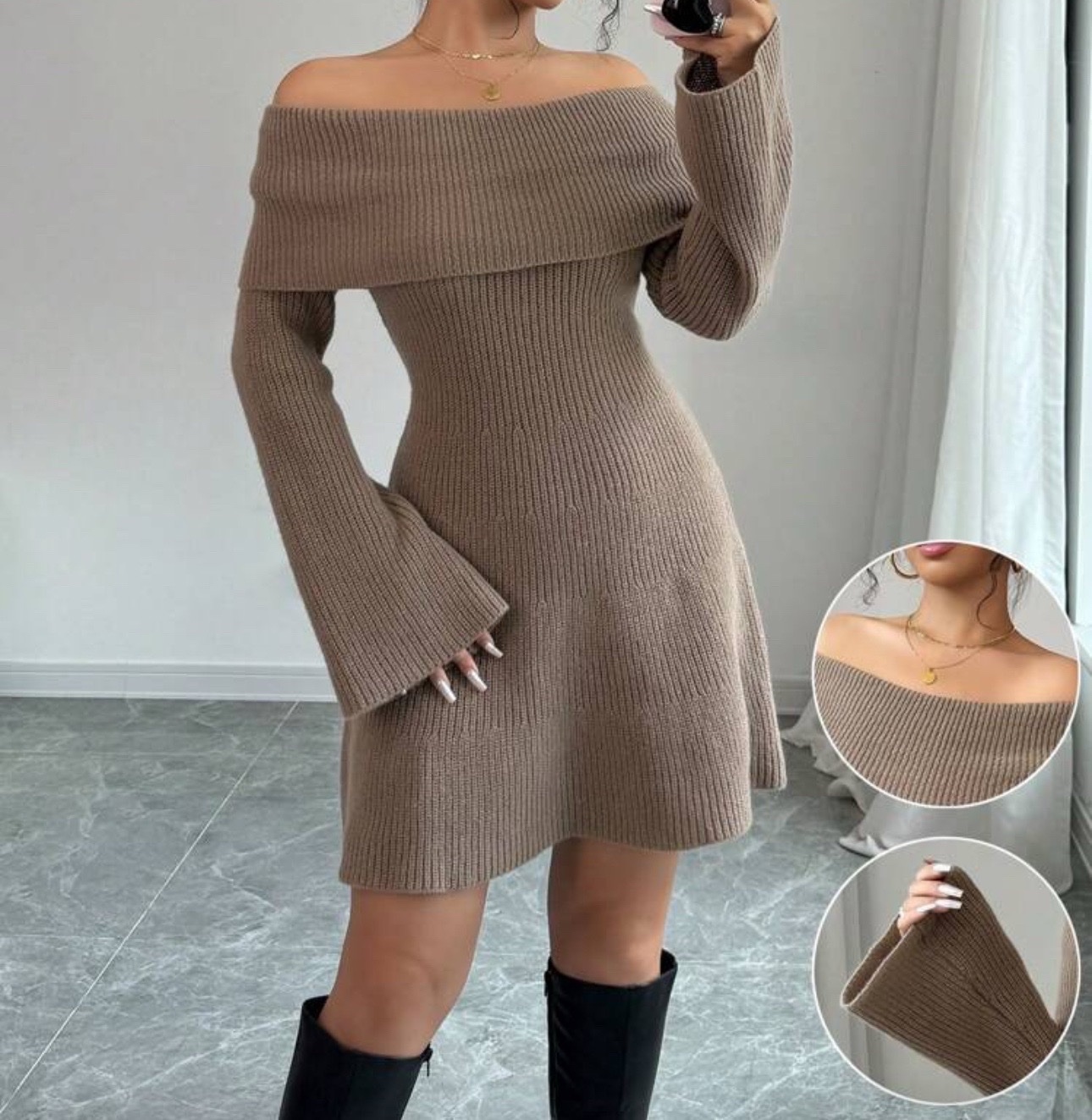 Robe beige de marque shien
