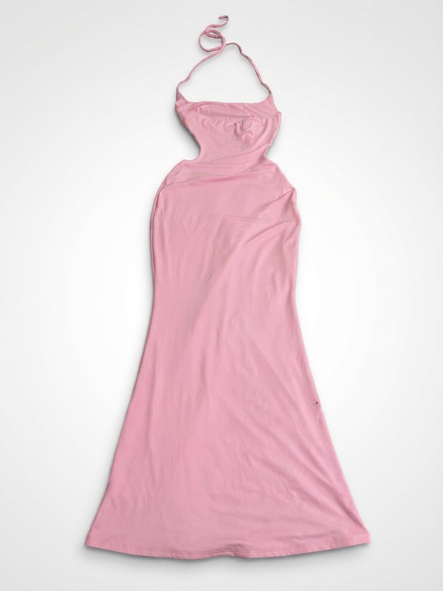 Robe ajustee rose 