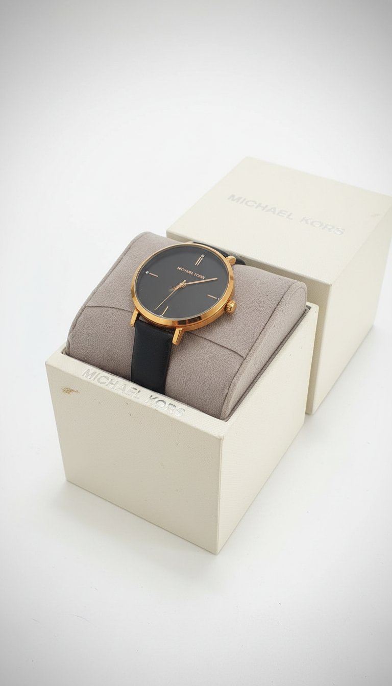 Montre MK en cuir et doré