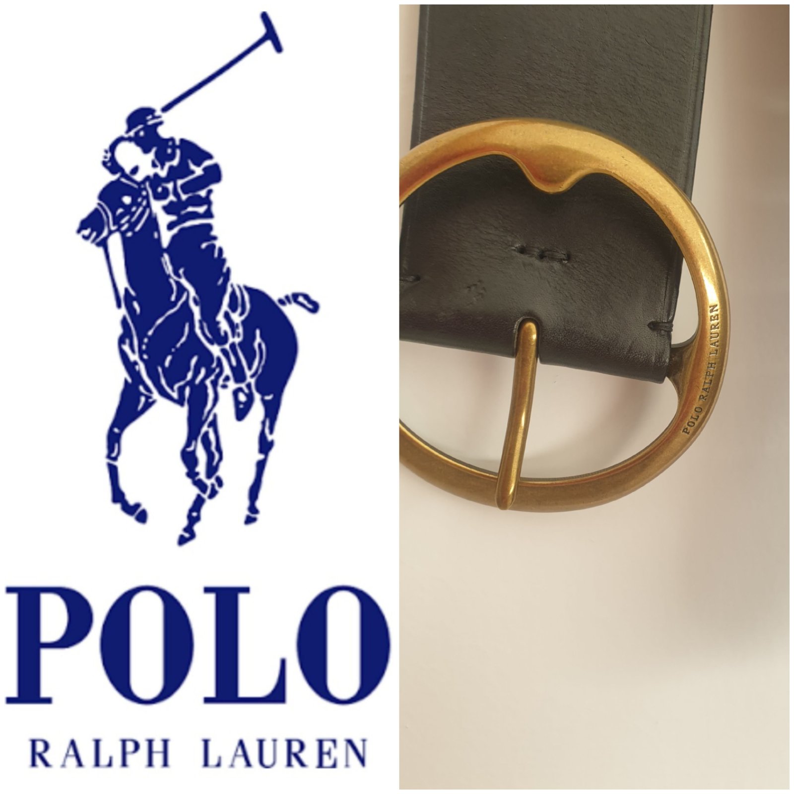 Ceinture en cuir noir fe la marque polo ralph Laurent