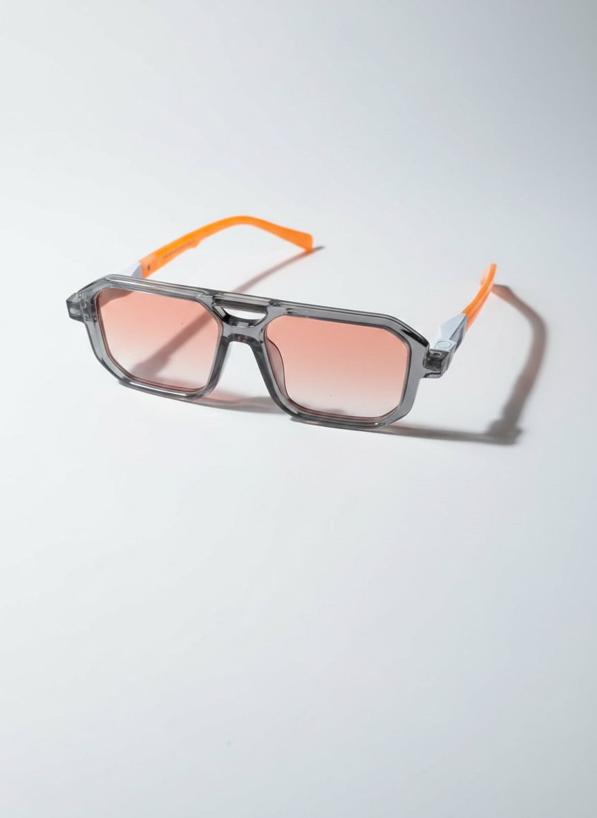 Lunettes Hexa Vision – Style Futuriste Orange & Smoke