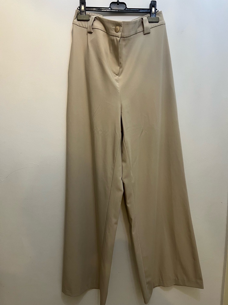 Pantalon large beige