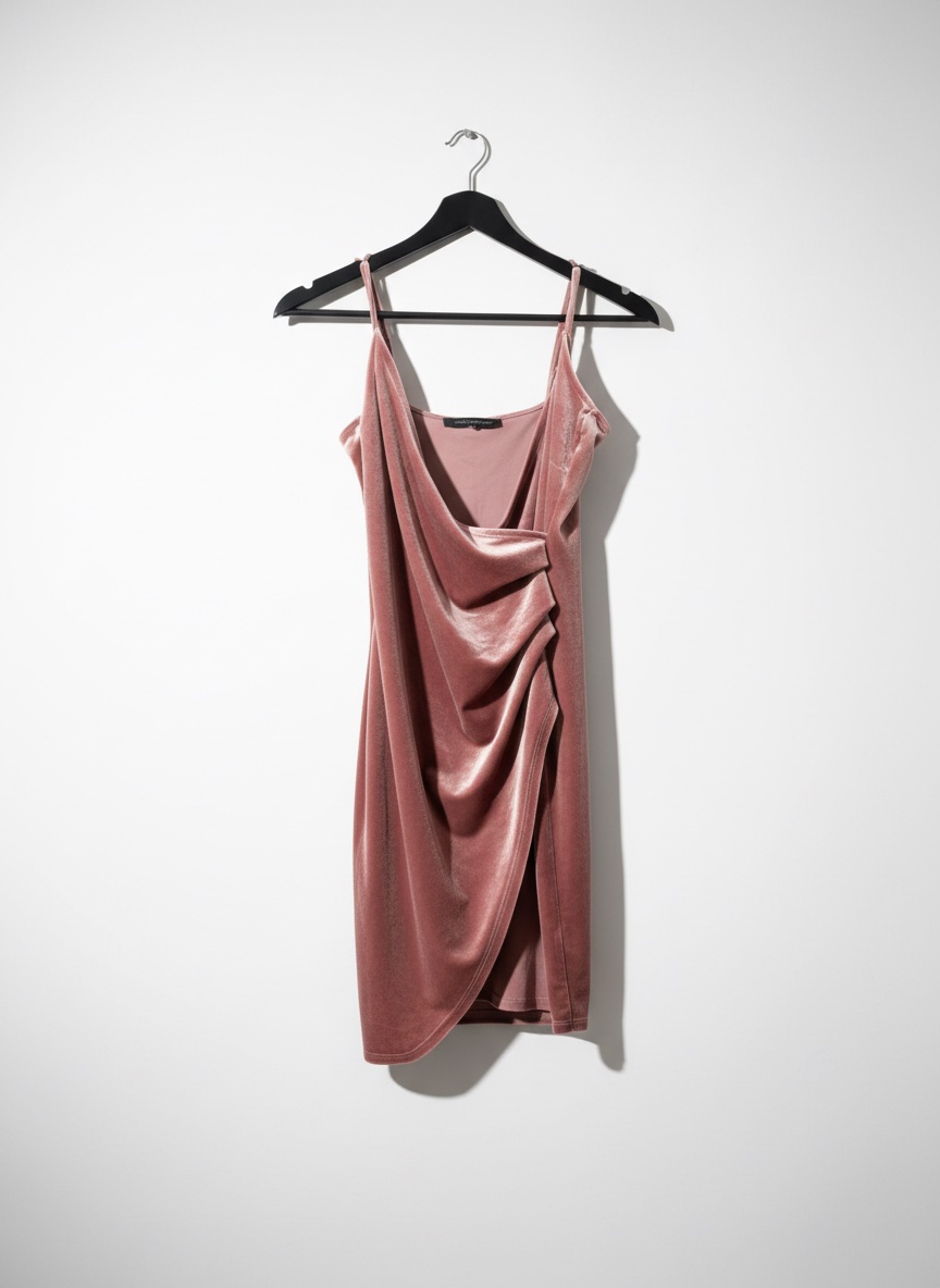 Robe vieux-rose en velours 