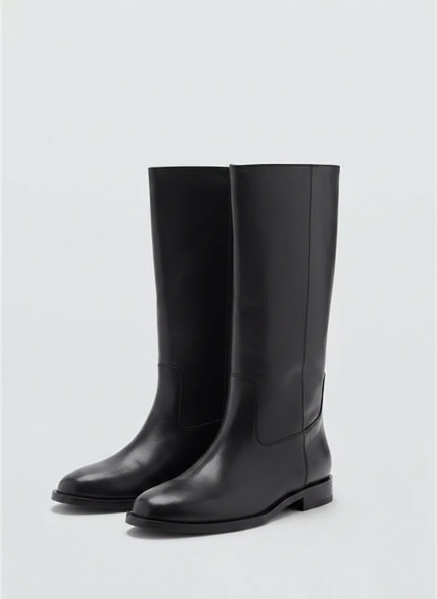 Bottes hautes en cuir Mango- Style cavaliere minimaliste