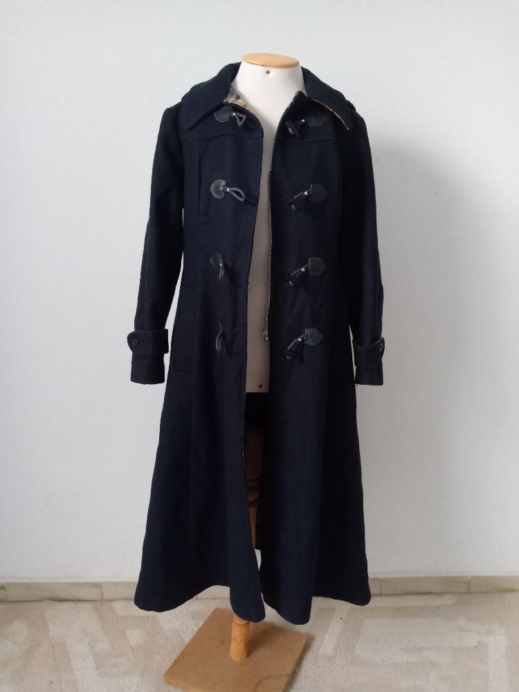 Manteau long cachemire bleu marine 
