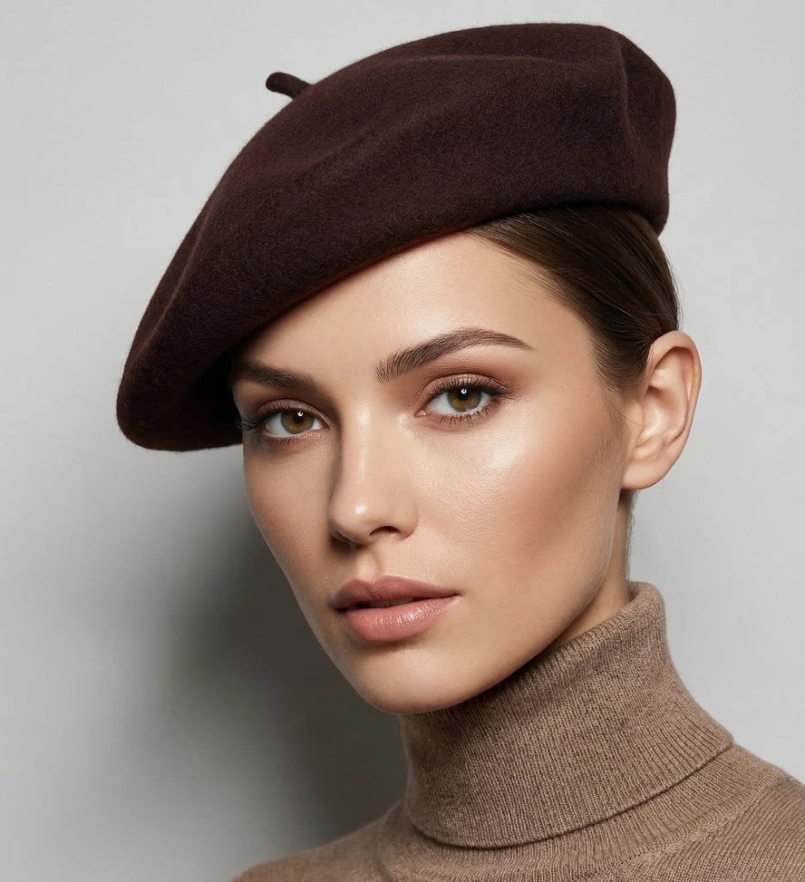 Beret marron unisexe 