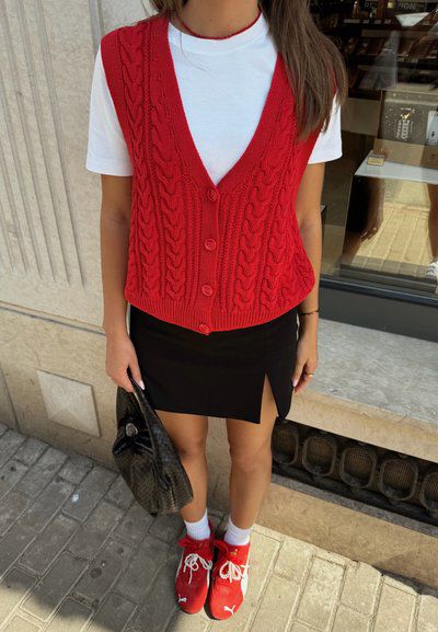 Gilet sans manches rouge