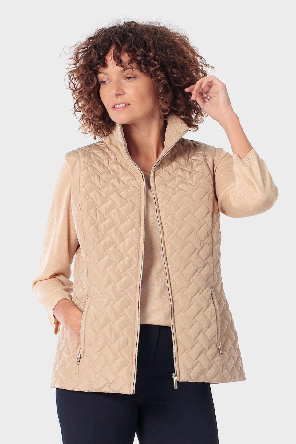 Gilet matelassé beige