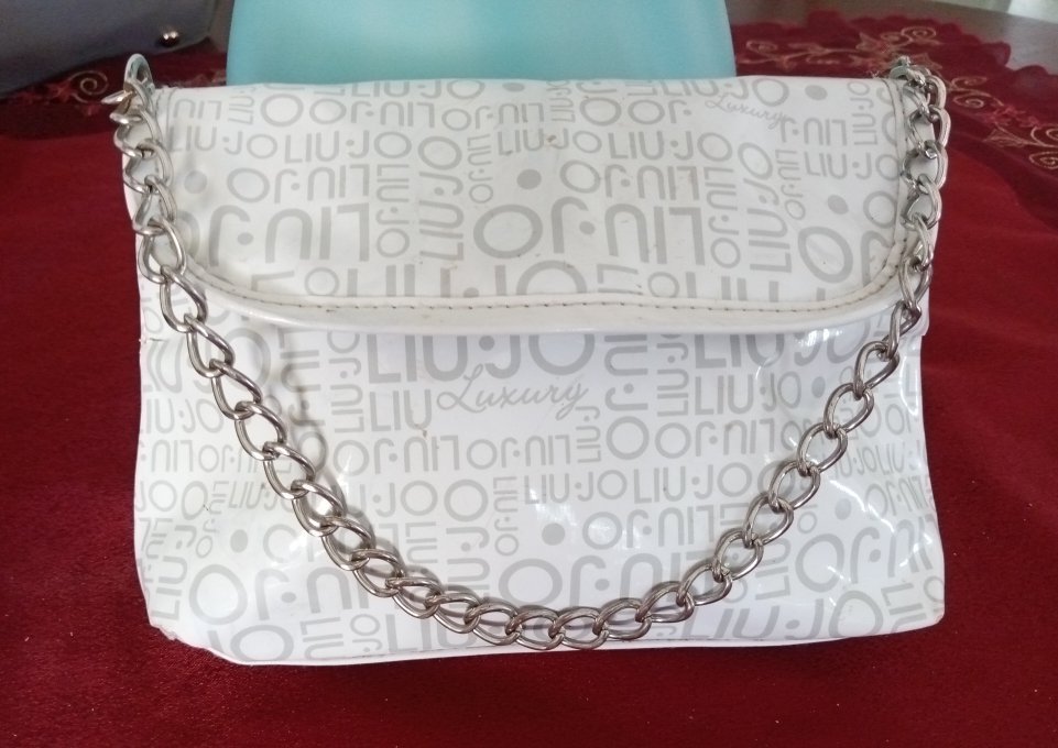 Élégant sac à bandoulière Liu Jo Luxury vernis blanc