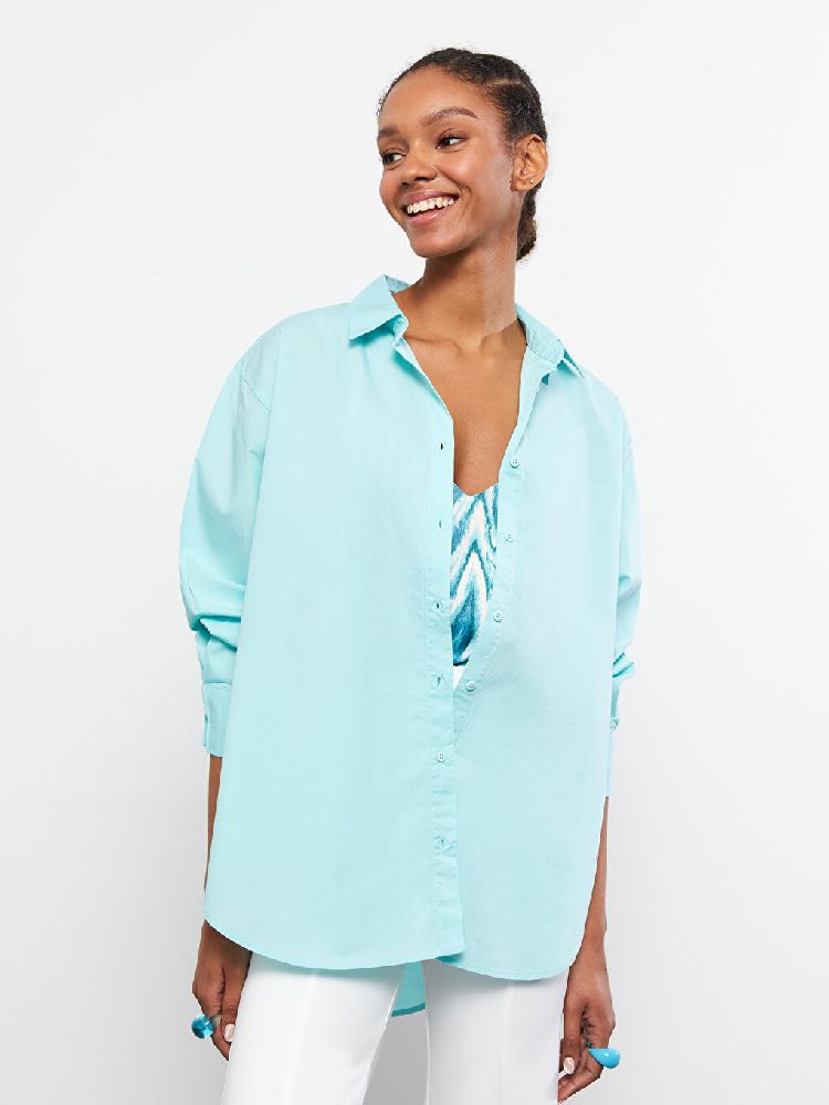 Chemise turquoise over size