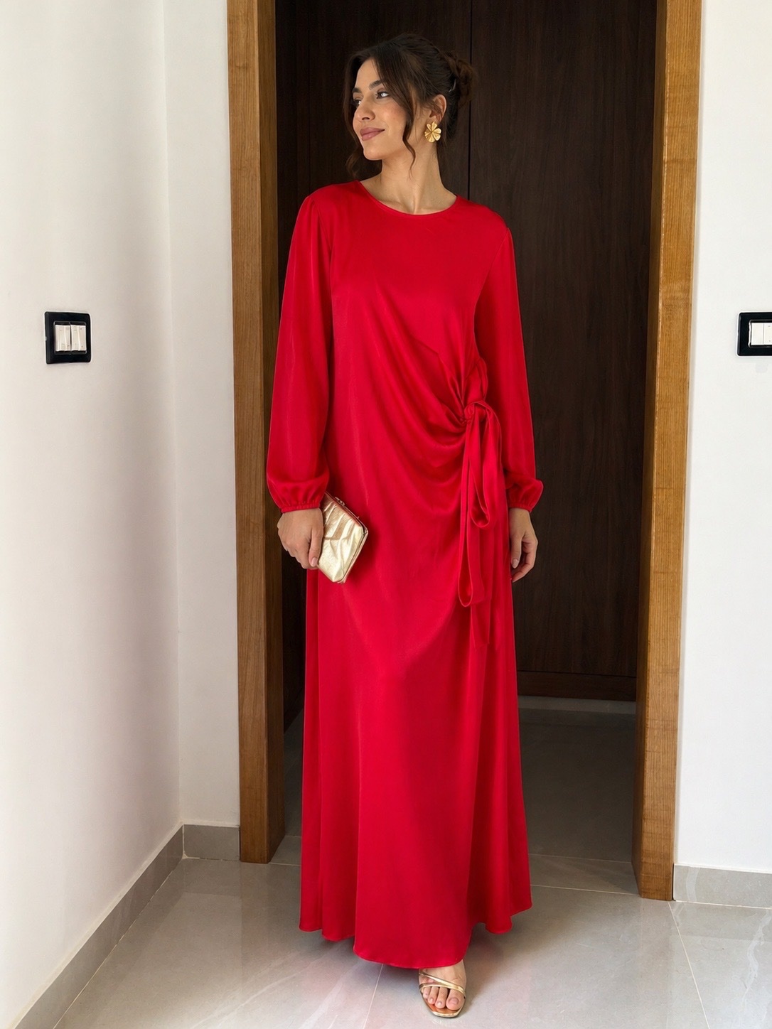 Robe satin de soie