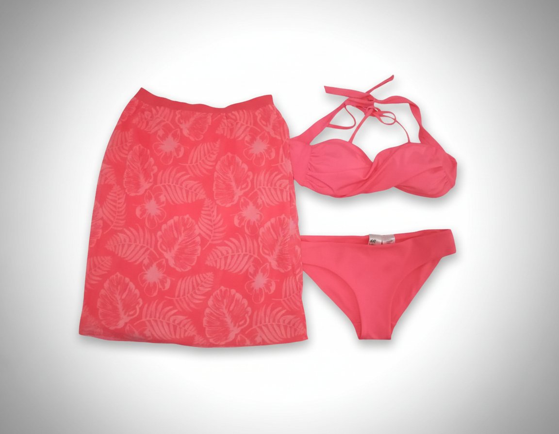 Maillot deux pièces avec cache maillot 