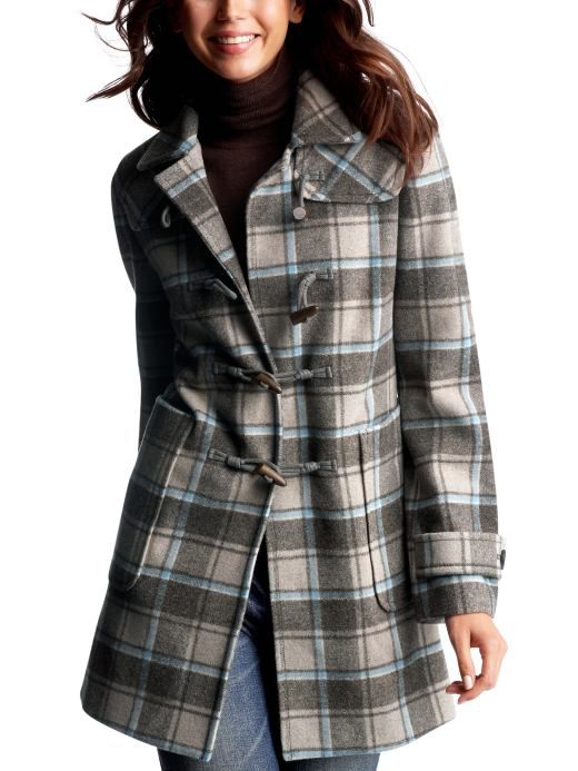 Manteau à carreaux en laine 