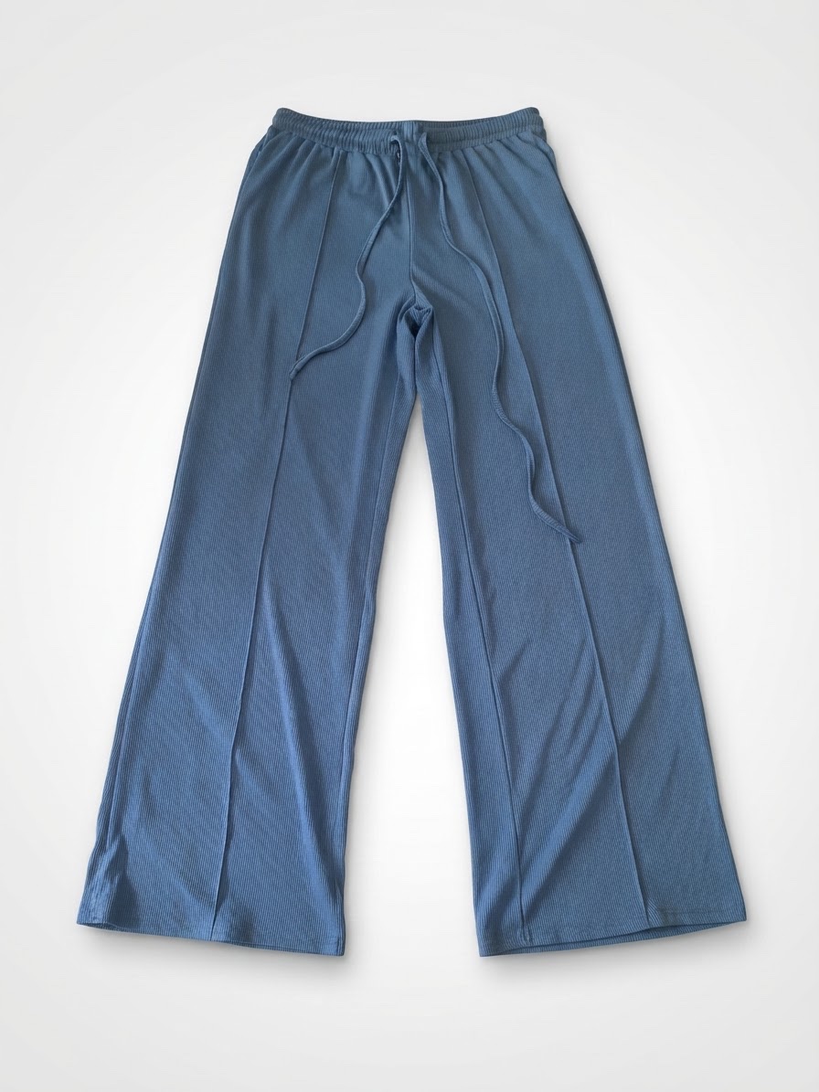 Pantalon fluide côtelé bleu - Taille S / M⁠