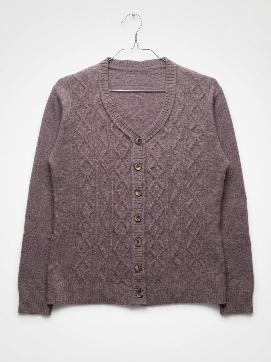 Gilet en maille torsadée à boutons⁠