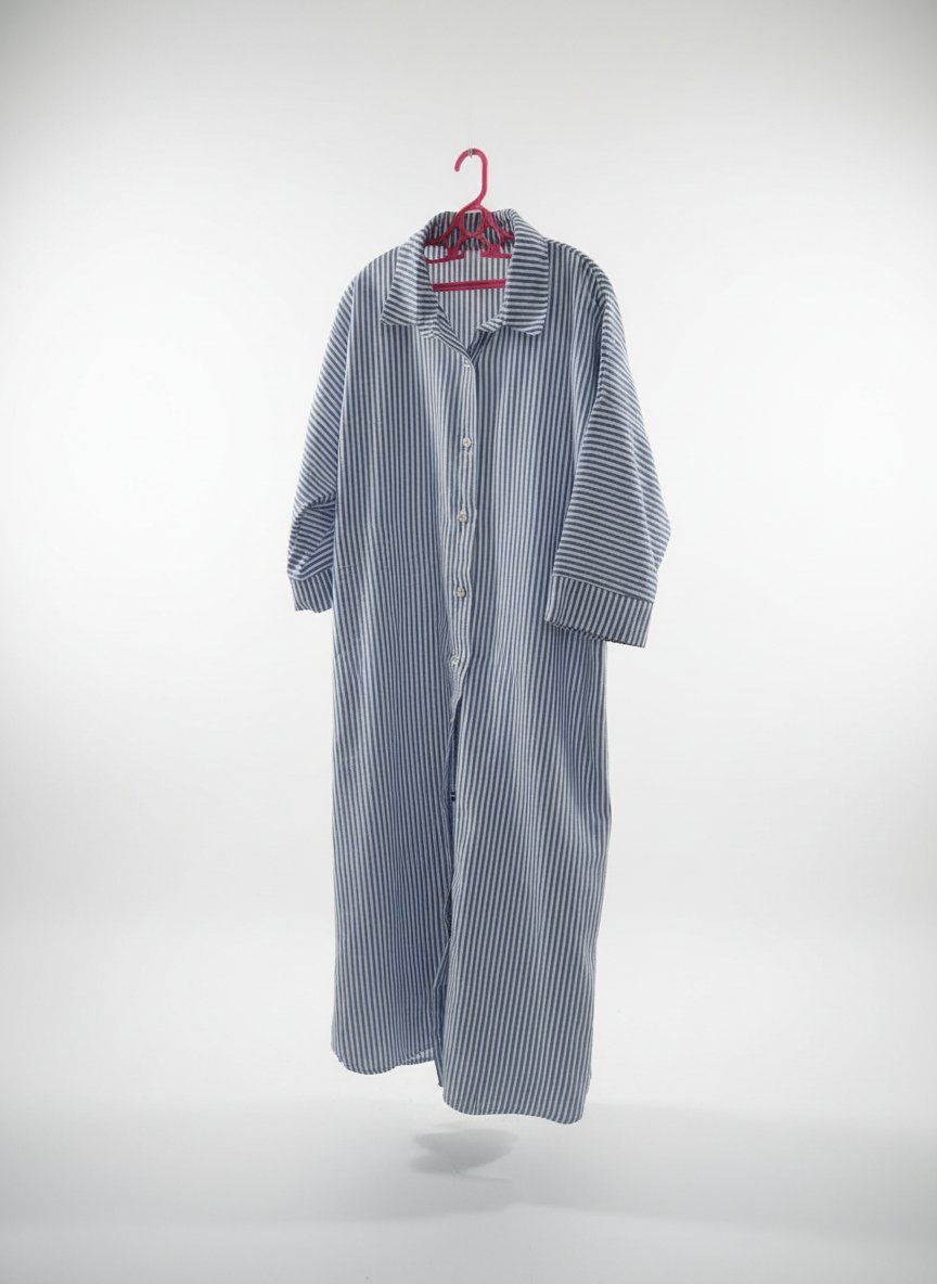 Robe chemise bleu rayé 