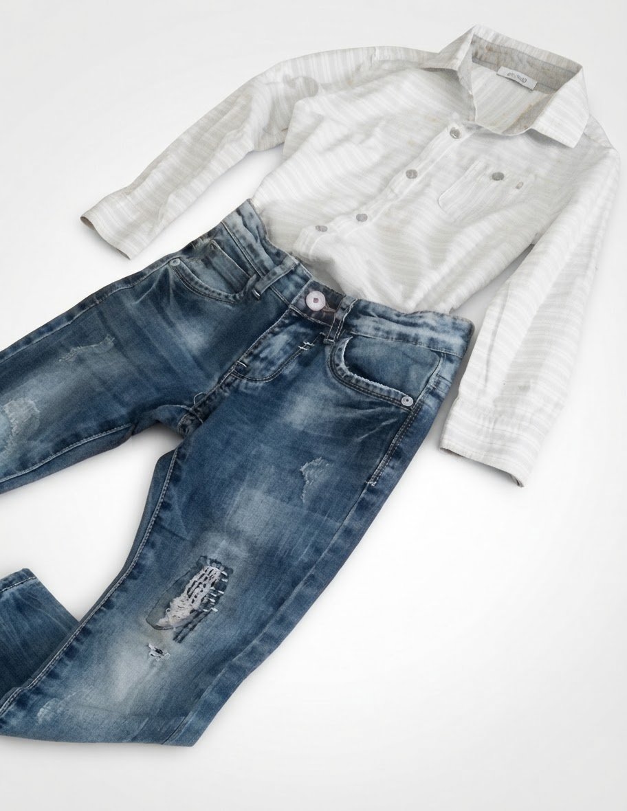 Pantalon jean avec chemise enfant