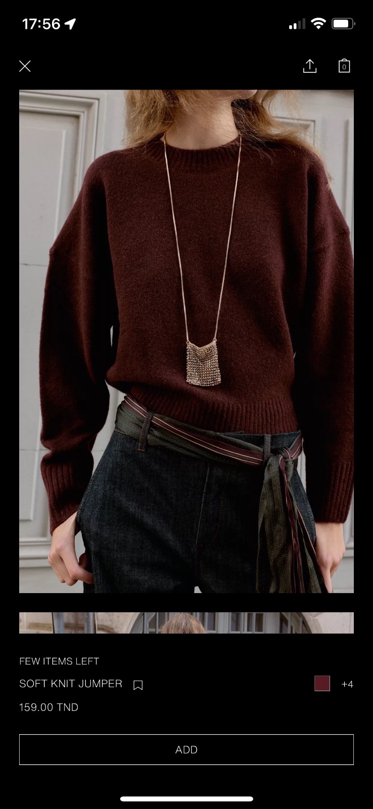Pull en maille Rouge bordeaux jamais porté
