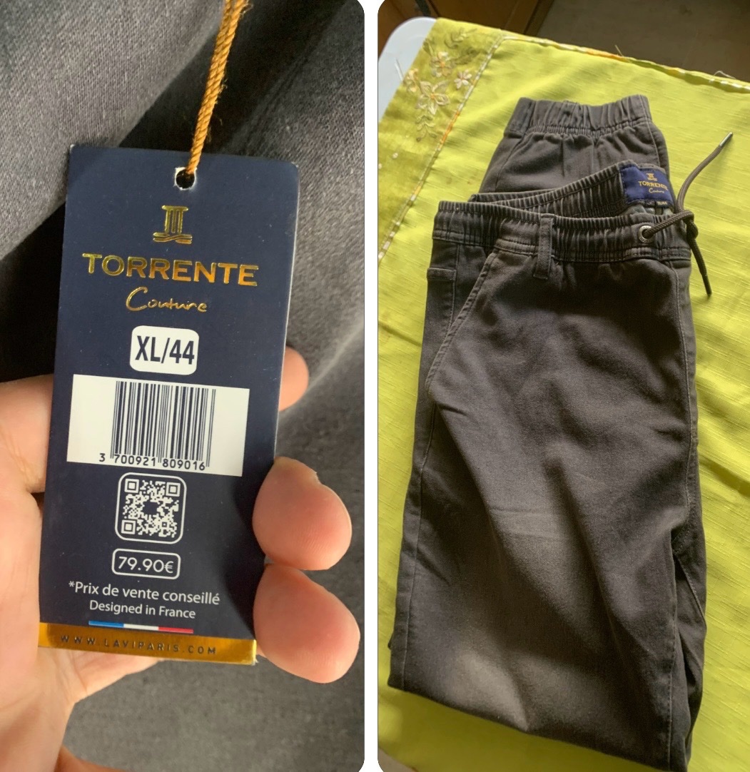 ✨ Pantalon Jogger TORRENTE Couture – Neuf avec étiquette ✨