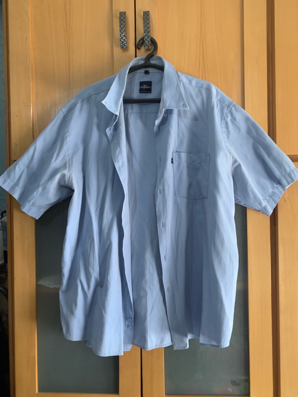 👕 Chemise Homme Manches Courtes – Engbers (Bleu Ciel)