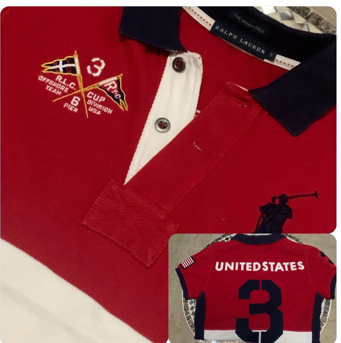 🏆 Polo Ralph Lauren "The Skinny Polo" – Édition Spéciale "United States" 🇺🇸