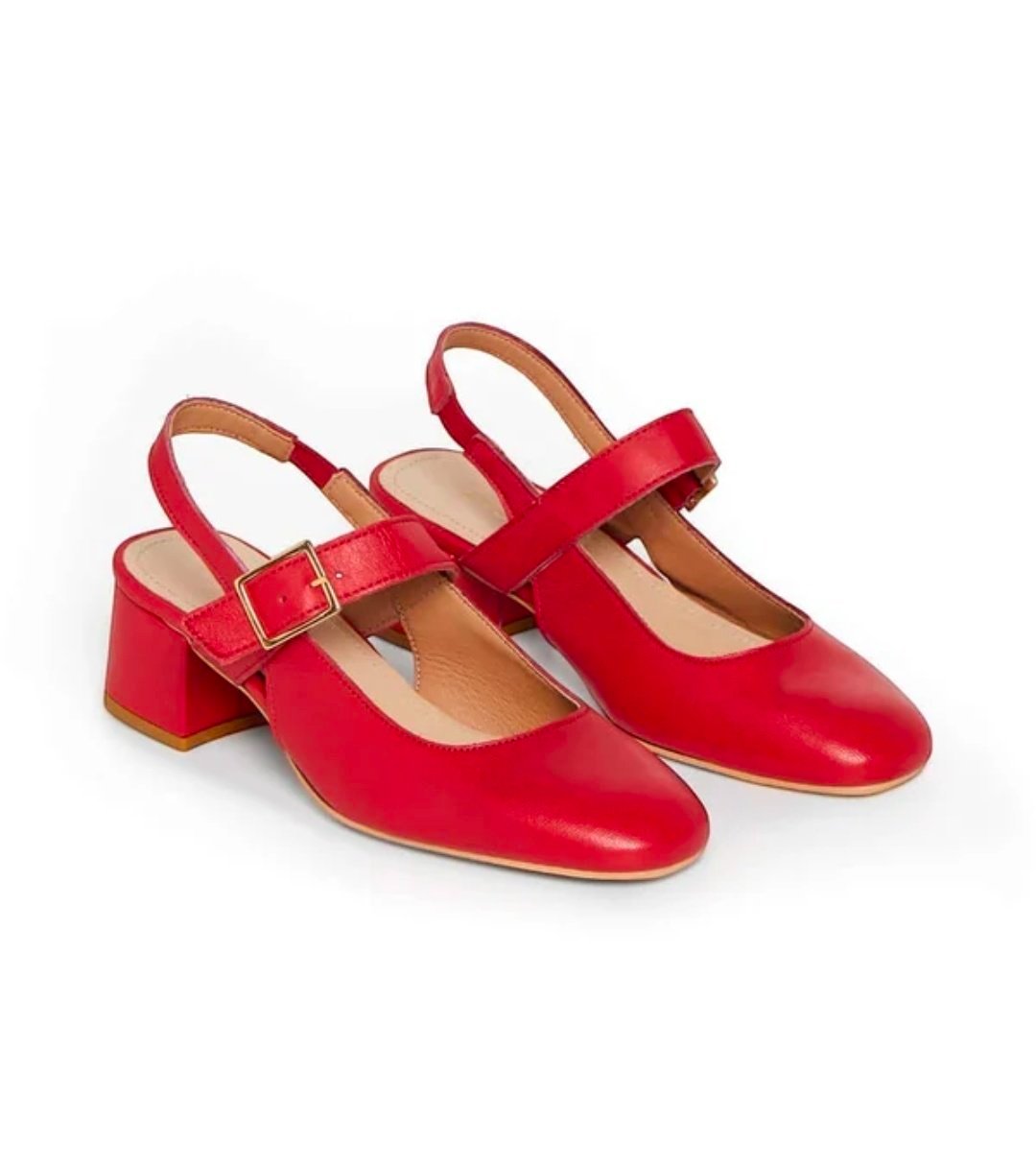 Slingback en cuir rouge de la marque Dolce Vita 