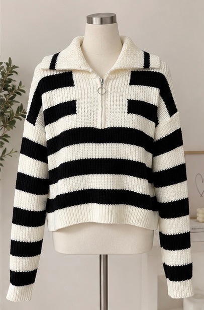 Pull rayure noir et blanc