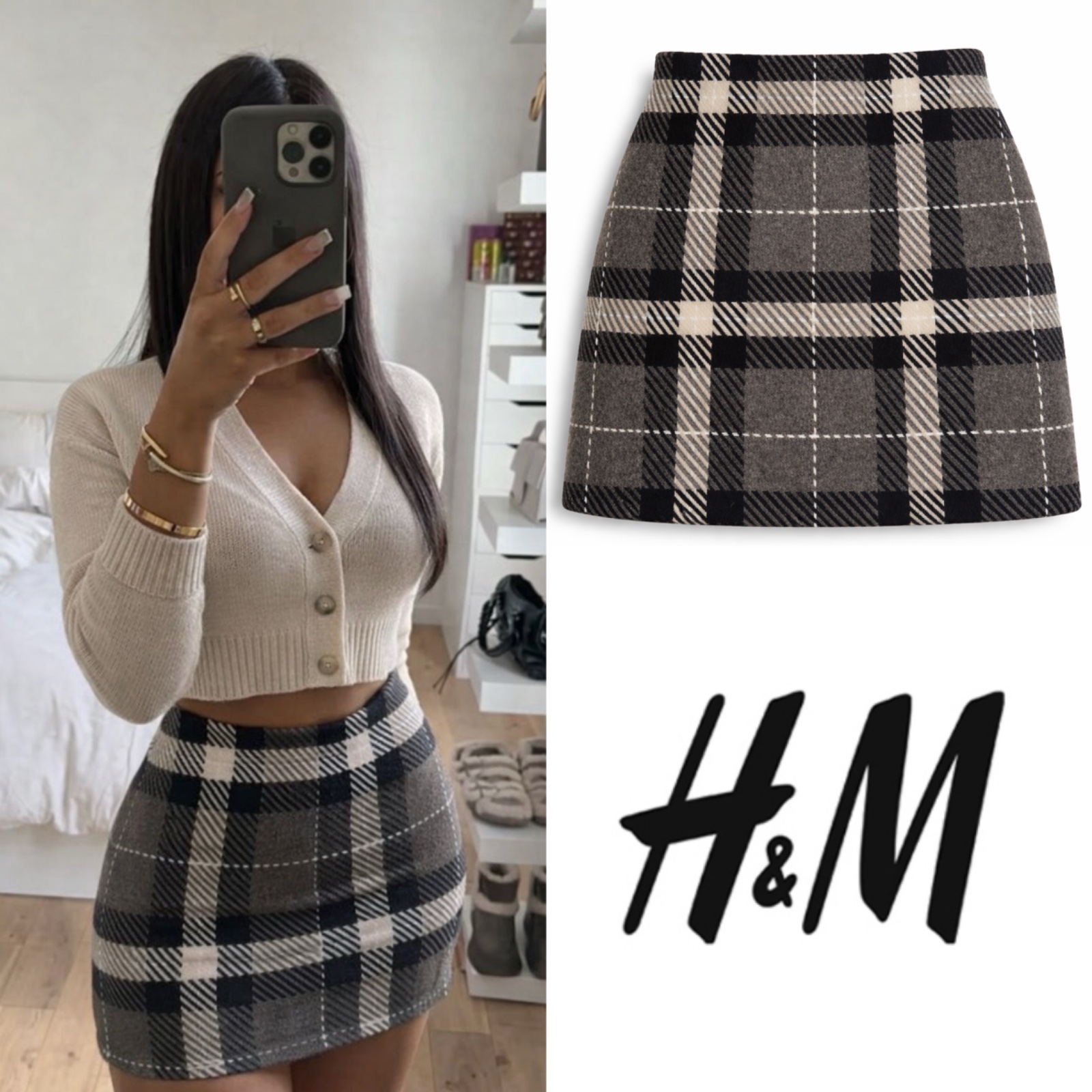 Jupe texturée H&M
