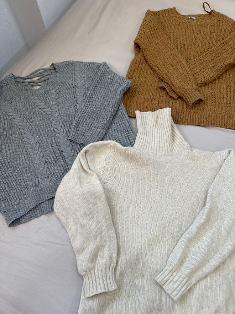 Lot de pulls basiques d'hiver