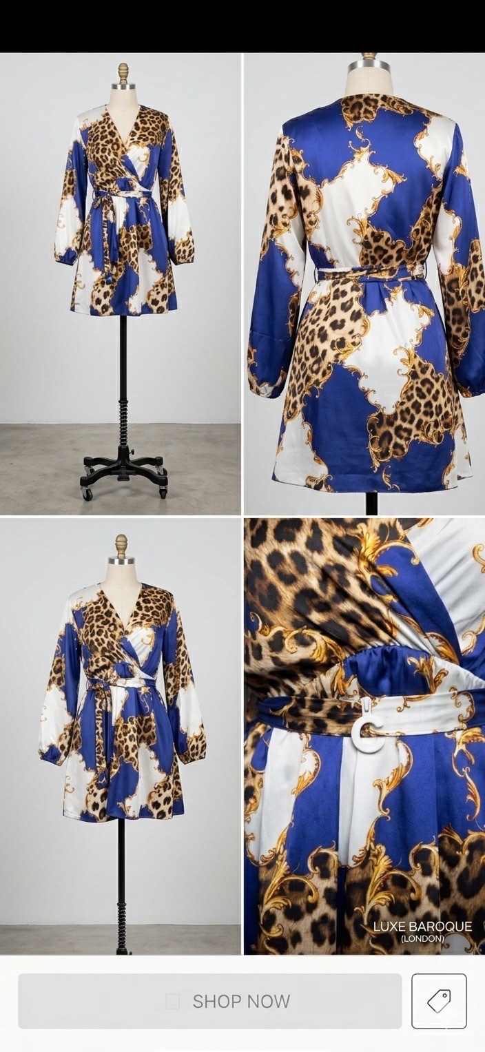 Robe portefeuille imprimé en léopard