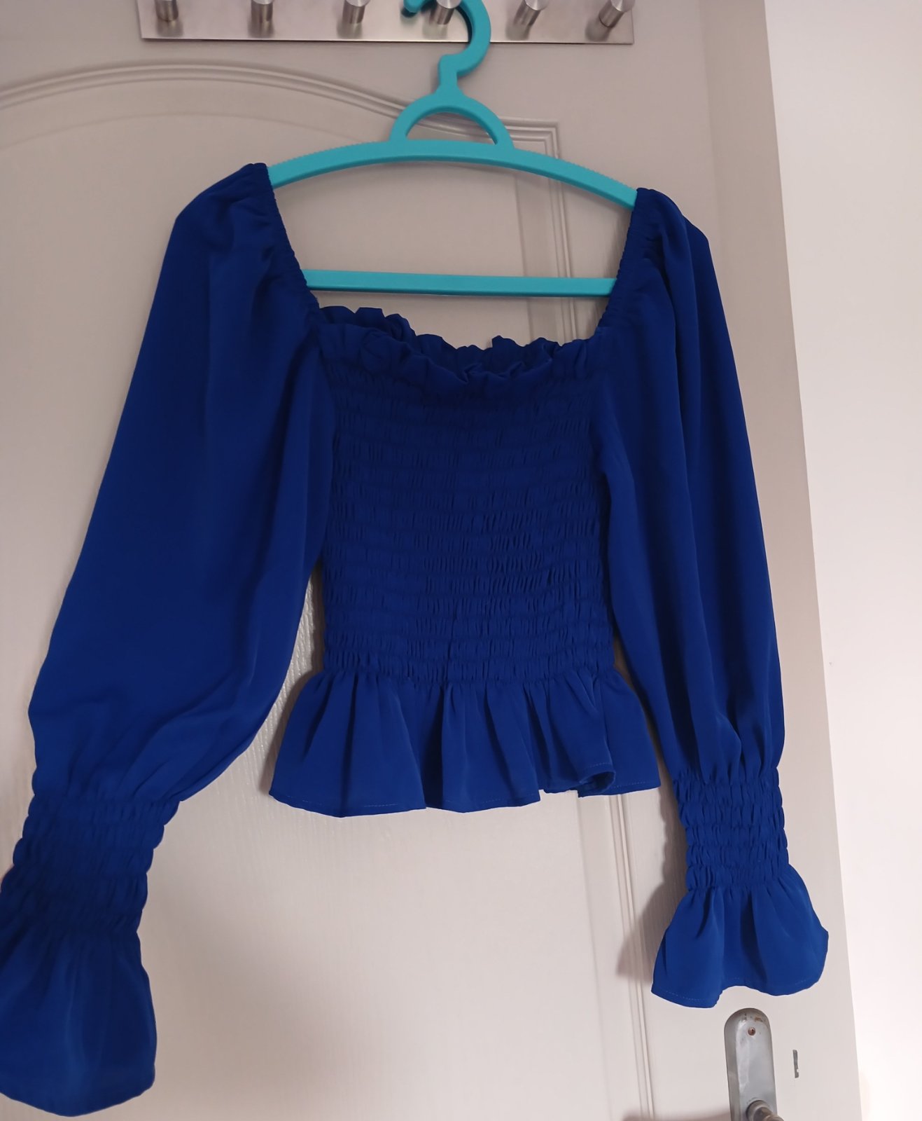 Top style gitan  couleur bleu roi