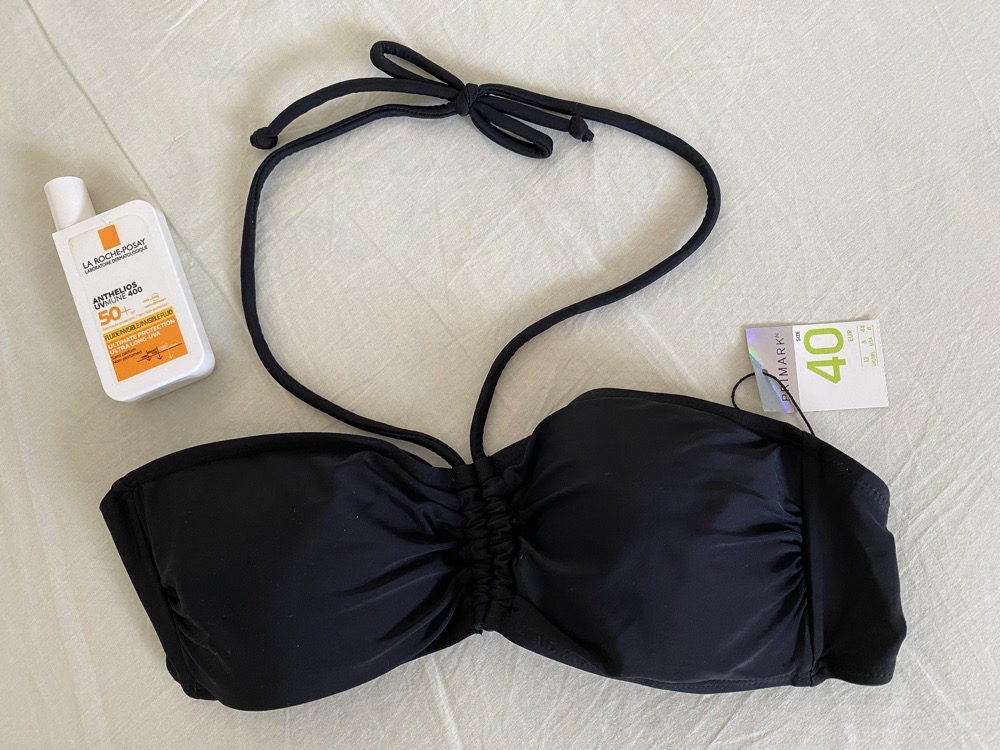 Haut Bikini Bandeau Noir 